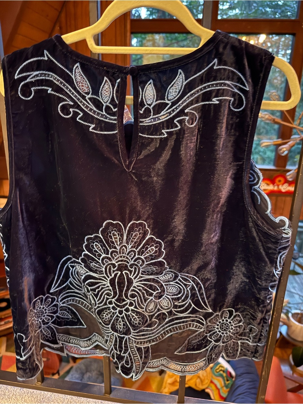 Embroidered Black Lace Crop Tank - Women Tops - Picture 2 of 4
